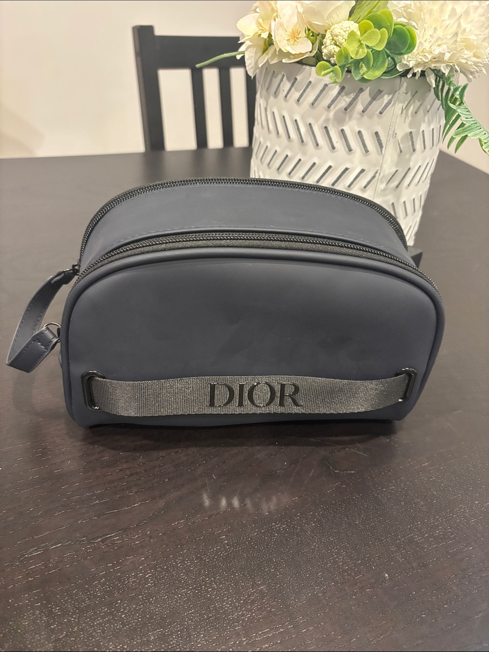 Dior Men's Dark Navy Travel Toiletry Pouch